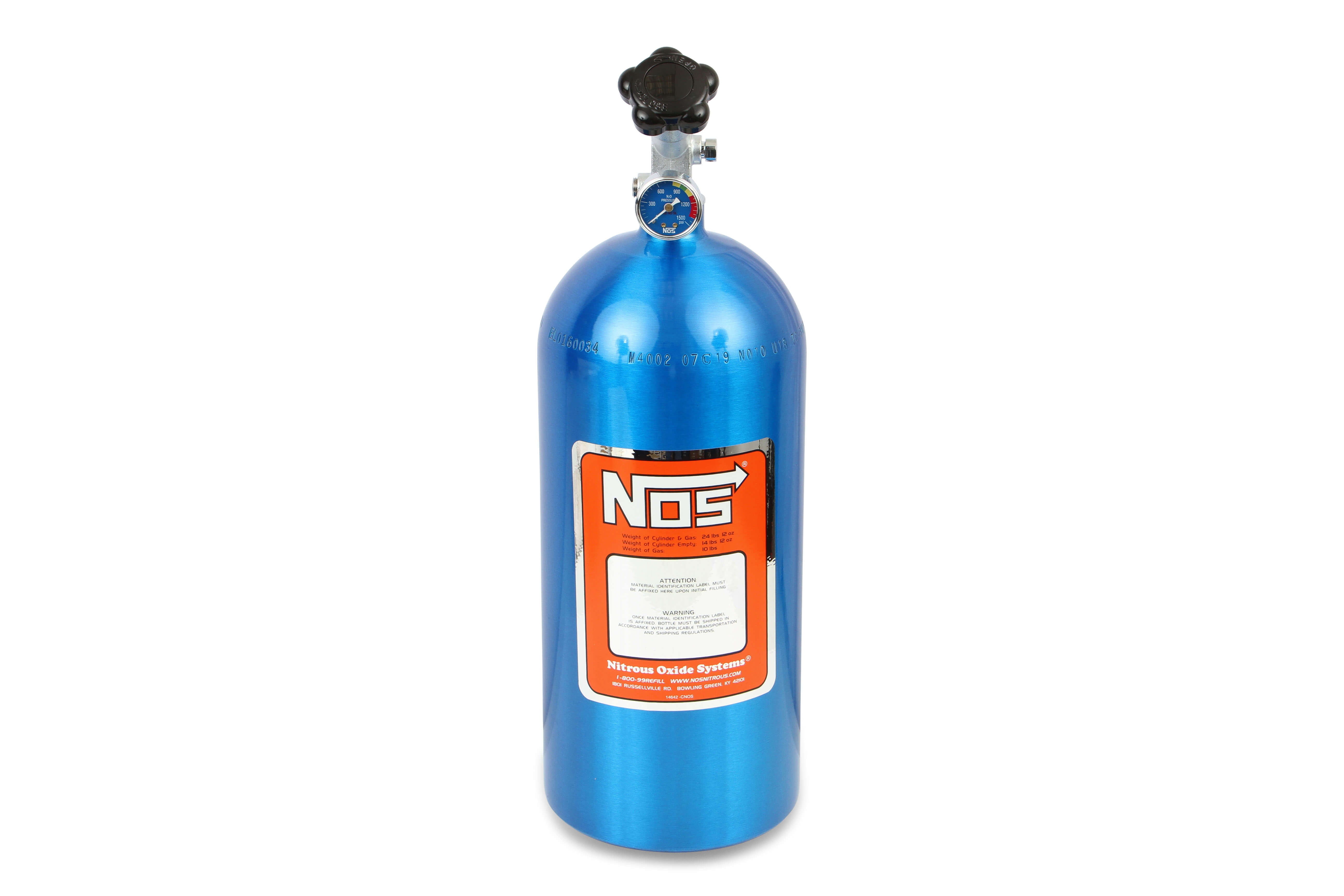 Nitrous Oxide Systems 10 lb Nitrous Bottle w/ NOS Blue Finish & Supe