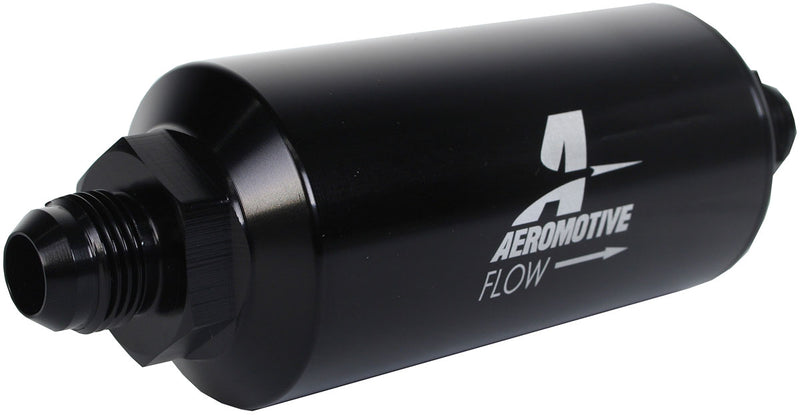 Aeromotive - In-Line Fuel Filter Black 40 Micron S/S Element With -8AN Male Ends - ARO12378