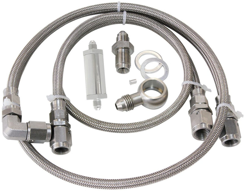 Aeroflow - Turbo Oil Feed Line Kit Suit Ford BA-BF XR6, Includes 30 Micron Oil Filter