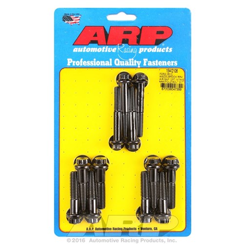 ARP - Intake Manifold Bolt Kit, 12-Point Head Black Oxide fits Ford 302-351 Cleveland With Edelbrock RPM Air Gap - AR154-2106