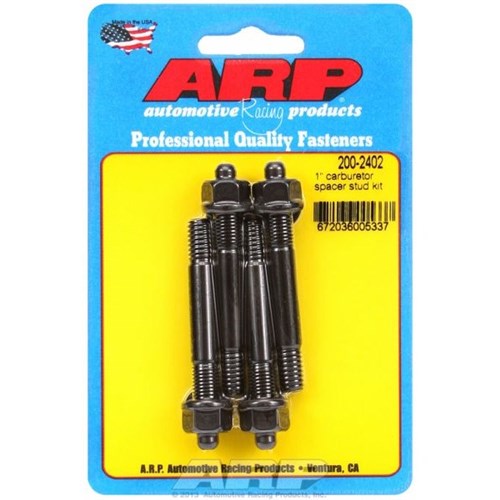 ARP - Carburettor Stud Kit, Hex Nut Black Oxide fits Carburettor With 1" Spacer 5/16" Thread x 2.700" OAL (4-Piece) - AR200-2402