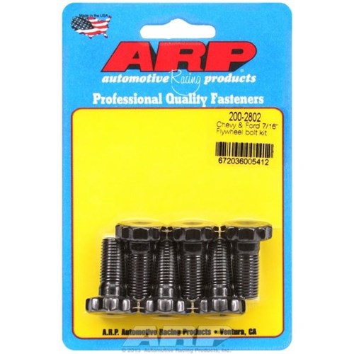 ARP - Flywheel Bolt Kit, Pro Series fits SB/BB Chev (With 2-Piece Main Seal), SB/BB Ford & Holden V8, 7/16" Thread x 1.000" UHL - AR200-2802