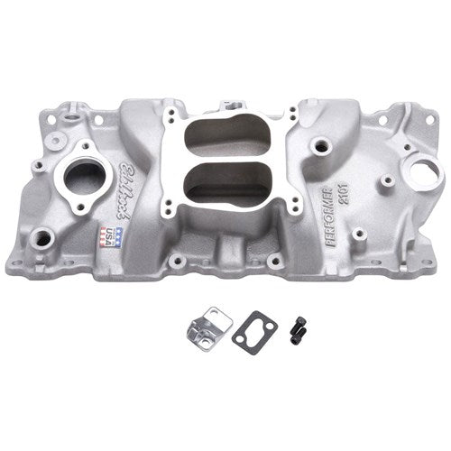 EDELBROCK - Performer Intake Manifold SB Chevy, Idle to 5500 rpm, Dual Plane, non-EGR - ED2101