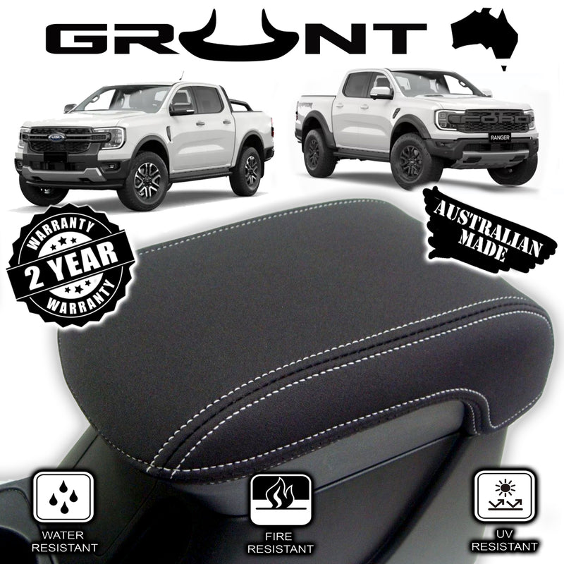 Grunt 4x4 - neoprene centre console lid cover wetsuit for Ford Ranger Wildtrack Next Gen P703 - GCC-P703WT