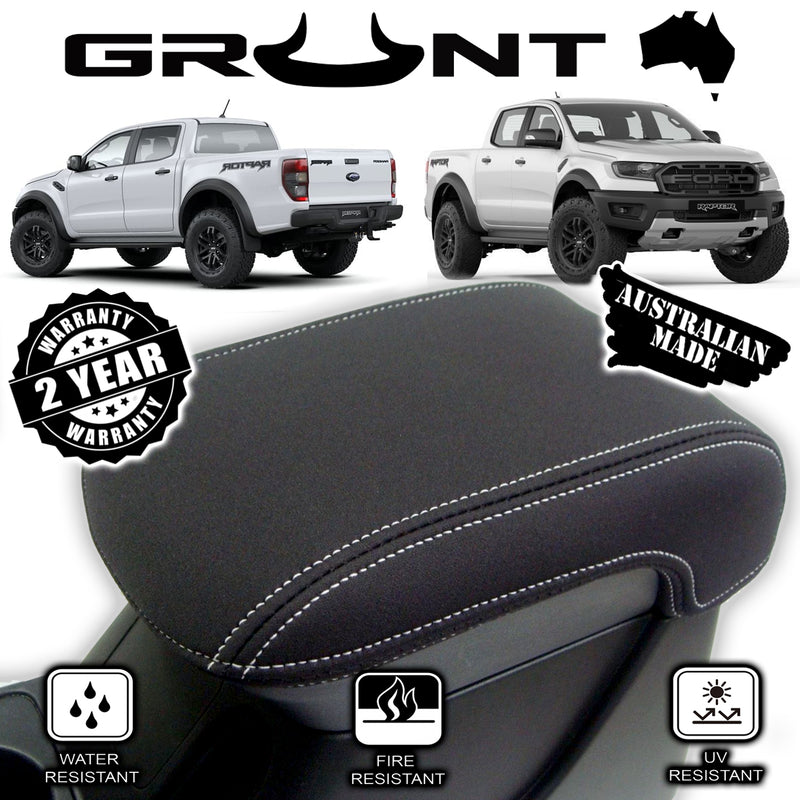 Grunt 4x4 - neoprene center console lid cover wetsuit for Ford Ranger Raptor 09/2018 - 2022