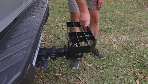 Grunt 4x4 - Heavy Duty Foldable Tow Hitch Step Orange GNT-THSO