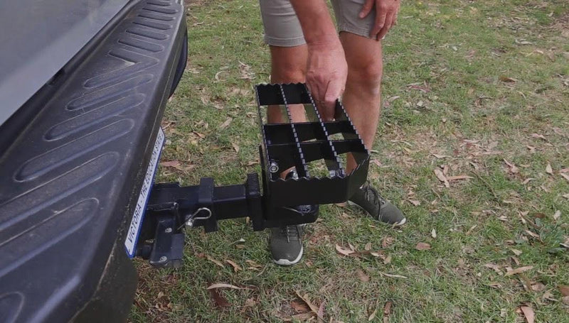 Grunt 4x4 - Heavy Duty Foldable Tow Hitch Step Orange GNT-THSO