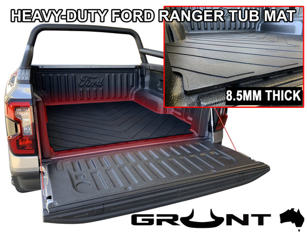 Grunt 4x4 - Heavy Duty Moulded Rubber Ute Cargo Mat Next Gen Ford Ranger XL, XLS, XLT, Sport, Wildtrak