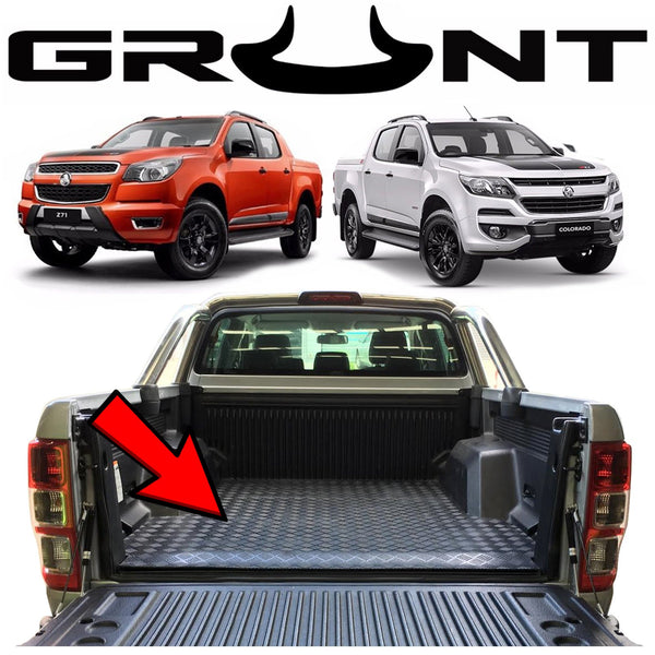 Grunt 4x4 - Heavy duty rubber checker plate ute tray mat for Holden Colorado RG 2018-2019 (suits vehicles with tub liner)