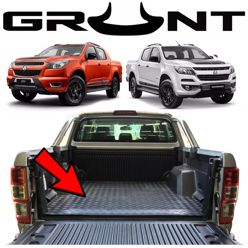 Grunt 4x4 - Heavy duty rubber checker plate ute tray mat for Holden Colorado RG 2018-2019 (suits vehicles with tub liner)