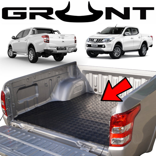 Grunt 4x4 - Heavy duty rubber checker plate ute tray mat for Mitsubishi Triton MQ 2015-2019