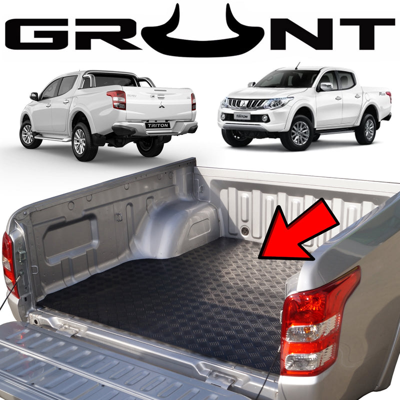 Grunt 4x4 - Heavy duty rubber checker plate ute tray mat for Mitsubishi Triton MQ 2015-2019