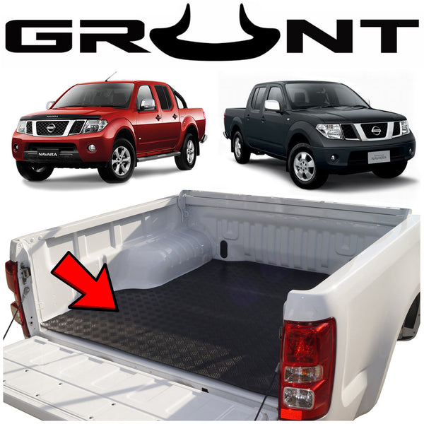 Grunt 4x4 - heavy duty rubber checkerplate ute tray mat for Nissan Navara D40 no liner