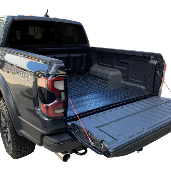 Grunt 4x4 - Rubber Checker Plate Ute Mat Next Gen Ford Ranger Raptor With Spray In Liner