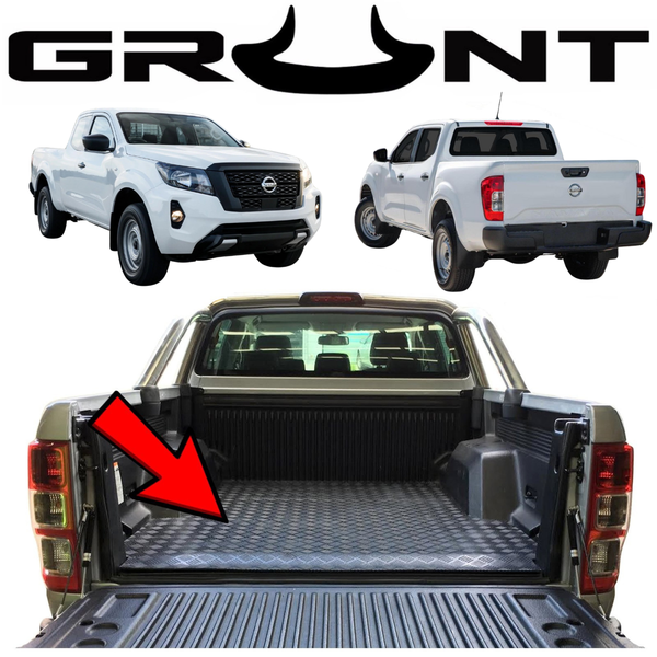 Grunt 4x4 - Heavy duty rubber checker plate ute tray mat for Nissan Navara NP300 2020 Facelift (for vehicles fitted with no tub liner)