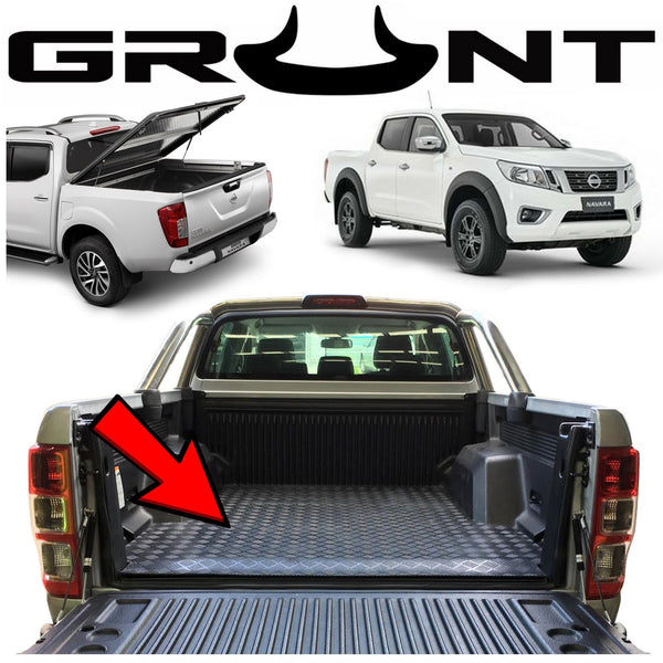 Grunt 4x4 - Heavy duty rubber checker plate ute tray mat for Nissan Navara NP300 08/2017-2019 (for vehicles fitted with tub liner)