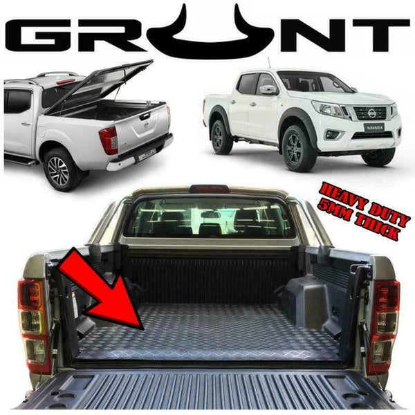 Grunt 4x4 - Rubber Checker Plate Ute Tray Mat for Nissan NP300 Navara With Tub Liner