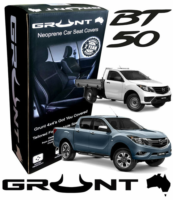 Grunt 4x4 - neoprene front car seat covers for Mazda BT-50 PX2 2016-2019 Series 2