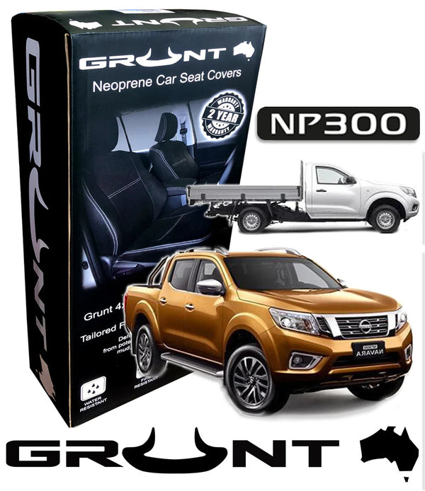 Grunt 4x4 - neoprene front seat covers for Nissan Navara NP300 10/2017 Onward -  GSC-NP3002F