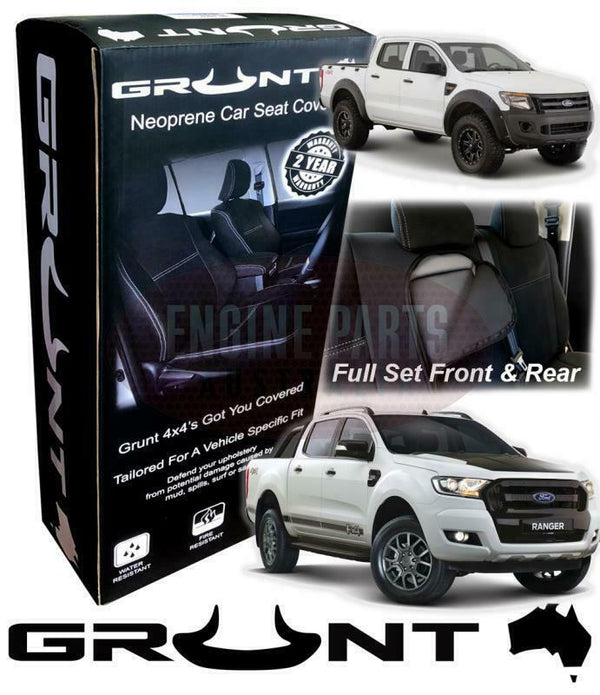 Grunt 4x4 -  Ford Ranger Raptor PX neoprene car seat covers (including PX2 & PX3) 2019-2022 FRONT & REAR SET