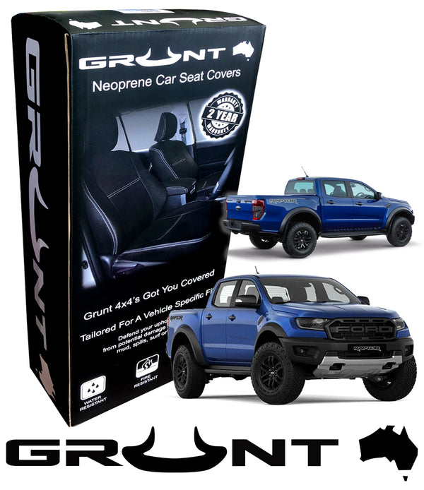 Grunt 4x4 - neoprene car front seat covers for Ford Ranger Raptor 09/2018 - Current