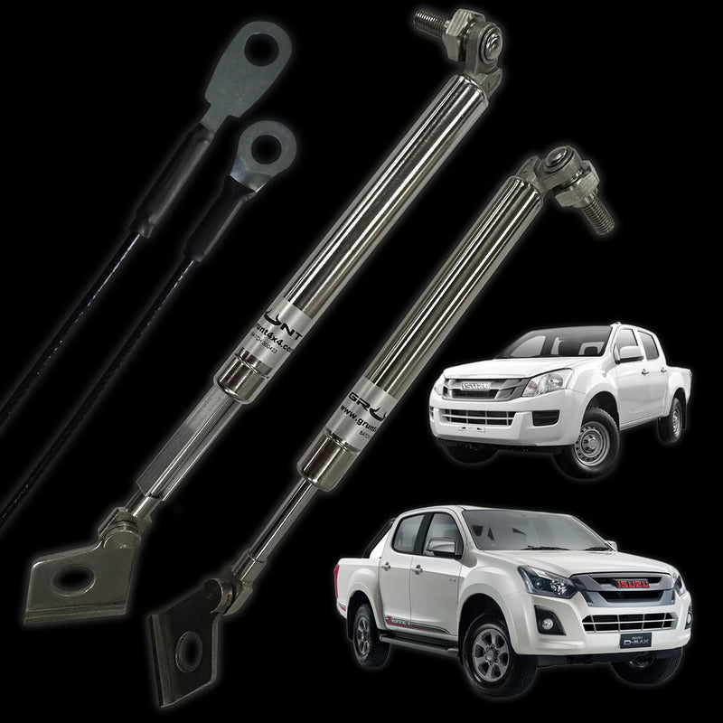 Grunt 4x4 - tailgate up/down strut assist system stainless steel  for Isuzu D-Max 2012-2020 GUDS-DMAXSS