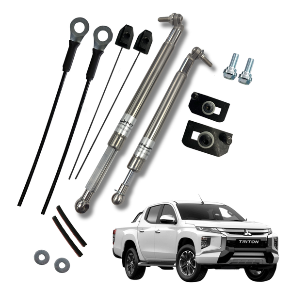 Grunt 4x4 - stainless steel tailgate strut assist system for Mitsubishi Triton MR 2019 - Onward