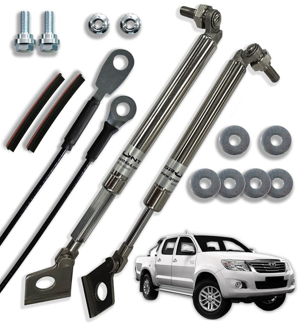 Grunt 4x4 - SR5 KUN26 tailgate strut assist stainless steel for Toyota Hilux 2005-2015 (Single Handle) GUDS-TH05SR5SS
