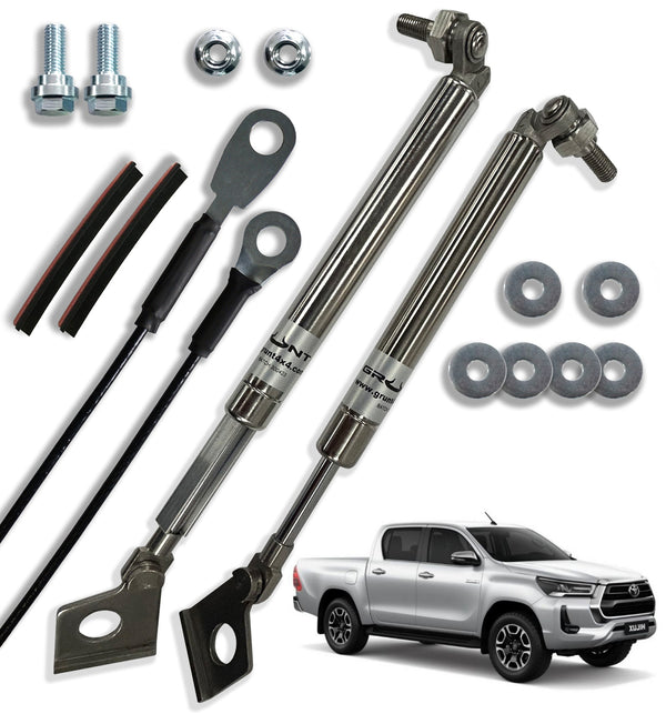 Grunt 4x4 - tailgate strut assist system for Toyota Hilux 2015-2021 Including Rouge (Single Handle) GUDS-TH15SR5SS