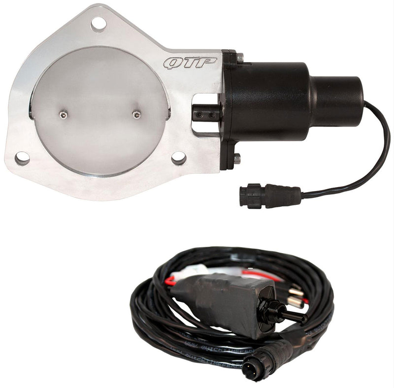 QTP - 4" Single Electric Exhaust Cutout Kit Includes Electric Valve, Toggle Switch & Wiring
