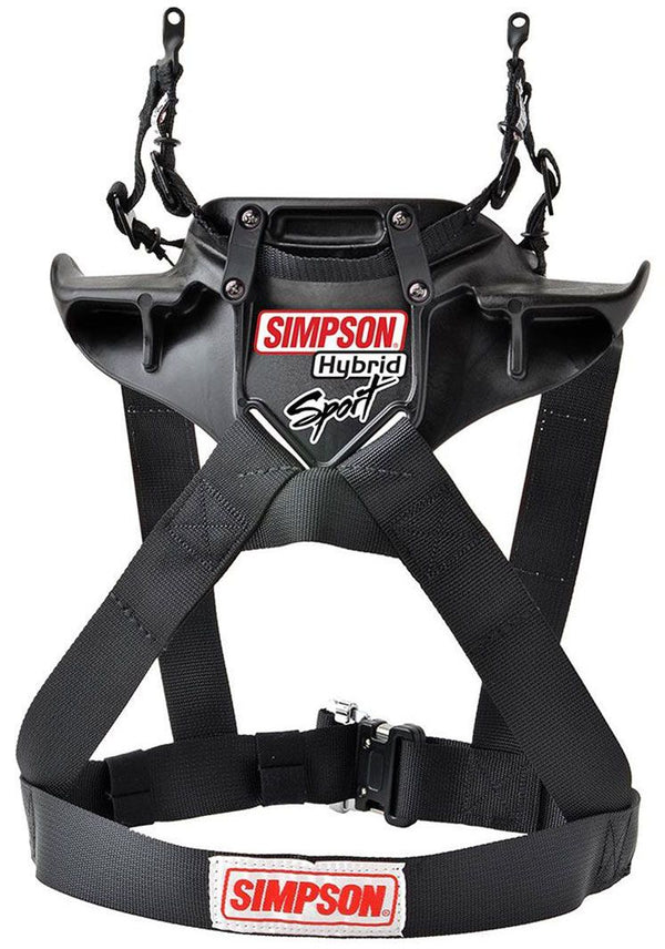 Simpson - Hybrid Sport - Head & Neck Restraint Large - Chest 44-48", Quick Release Sliding Tethers, SFI 38.1