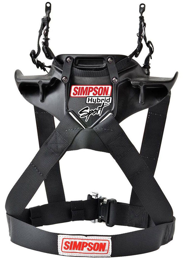 Simpson - Hybrid Sport - Head & Neck Restraint Small - Chest 36-40", Quick Release Sliding Tethers, SFI 38.1