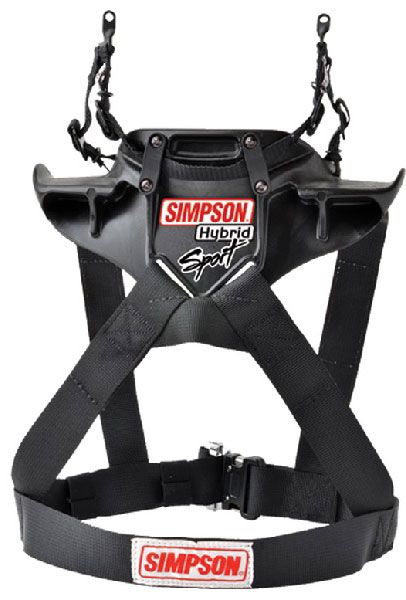 Simpson - Hybrid Sport - Head & Neck Restraint X-Small - Chest 32-36", Quick Release Sliding Tethers, SFI 38.1