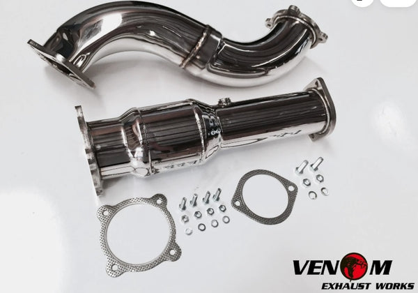 VENOM EXHAUST - VENOM FG TURBO 4" DUMP PIPE & CAT - Ford FG FGX XR6 Turbo F6 Ford FPV Exhaust - VFRD4SS