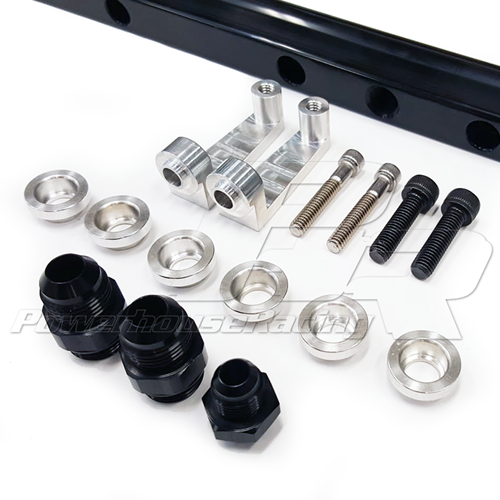 Power House Racing - Fuel Rail for 2JZGTE Turbo Fuel Rail Kit (Anodized Black) - PHR 01011205.TT