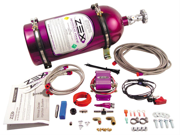 ZEX - Wet Nitrous Systems Nitrous Oxide System, Wet, 75-125 hp, 10 lb. Bottle, Polished, Chevy, Pontiac, 5.7L, Kit