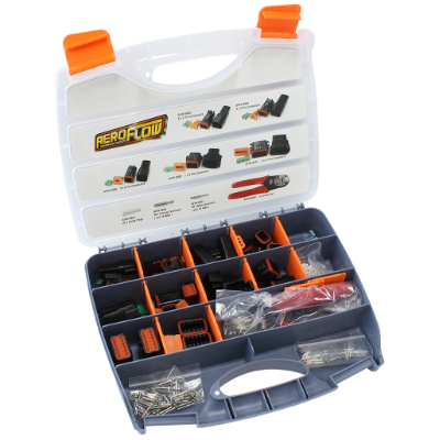 Aeroflow - WeatherTight Connector Kit Kit Includes 2,4,6,8,12 Pin Connectors, Terminals & Crimp Tool