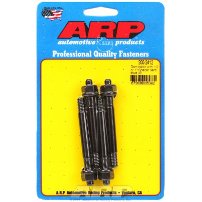 ARP Fasteners - Carburettor Stud Kit, Hex Nut Black Oxide fits Dominator Carburettor With 1/2" Or 1" Spacer 5/16" Thread x 3.200" OAL (4-Piece)