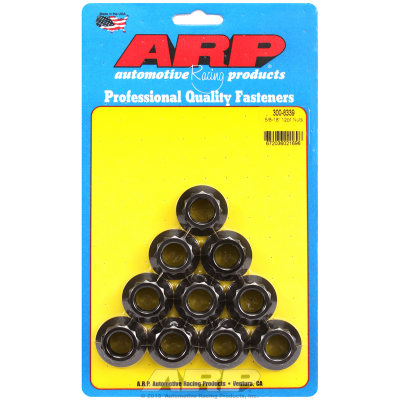 ARP Fasteners - 12-Point Nut, Chrome Moly Black Oxide 5/8" UNF Thread, 13/16" Socket (10-Pack)