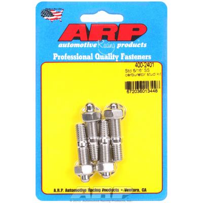 ARP Fasteners - Carburettor Stud Kit, Hex Nut S/S fits Carburettor With No Spacer 5/16" Thread x 1.700" OAL (4-Piece)