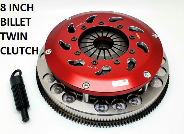 Direct Clutch - Billet 8 inch –Twin 5 Button Ceramic Plate Clutch Kit