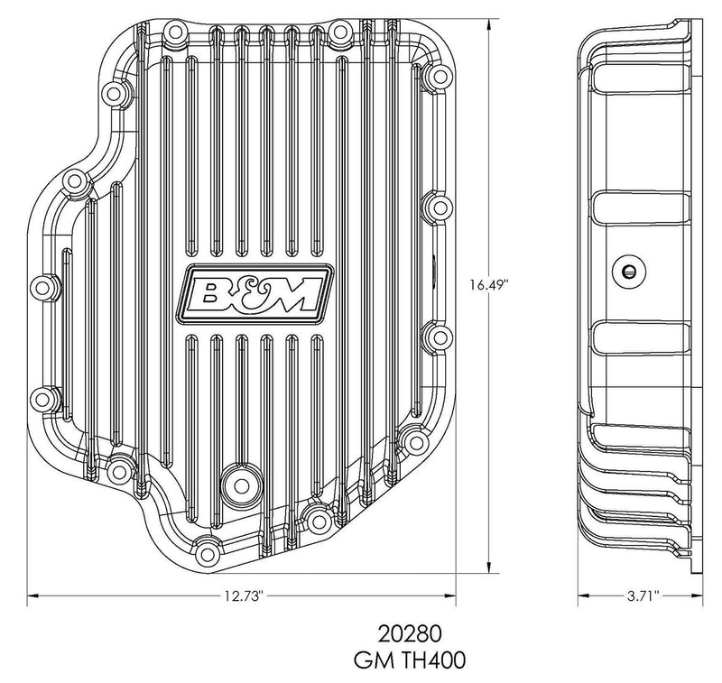 B&M - Cast Aluminum Deep Pan Suit TH-400, Adds An Additional 1.9 Litres - BM20280