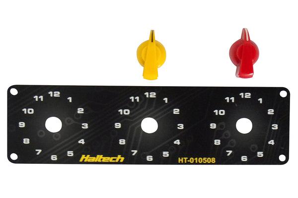 Haltech - 12 Position Rotary Trim Module Triple Switch Panel Kit (Boost/Fuel/Ign etc)
