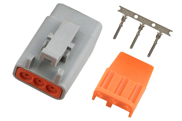 Haltech - Plug and Pins Only - Male Deutsch DTM-3 Connector (7.5 Amp)