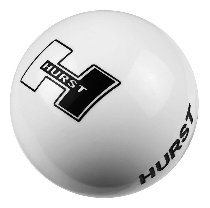Hurst - Replacement Shifter Knob Round White Plastic with Hurst Logo - HU1631401