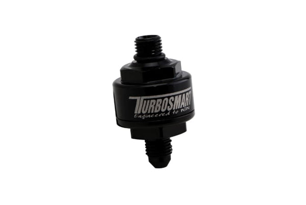 Turbosmart - Billet Turbo Oil Feed Filter 44um -4AN To -4AN ORB Black